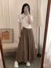 U·R·JEES2026新款夏季连衣裙女装今年最流行的衣服两件套装显瘦穿搭裤裙子 白小熊短袖T恤+咖色裙裤+腰带 L 建议105-115斤 实拍图