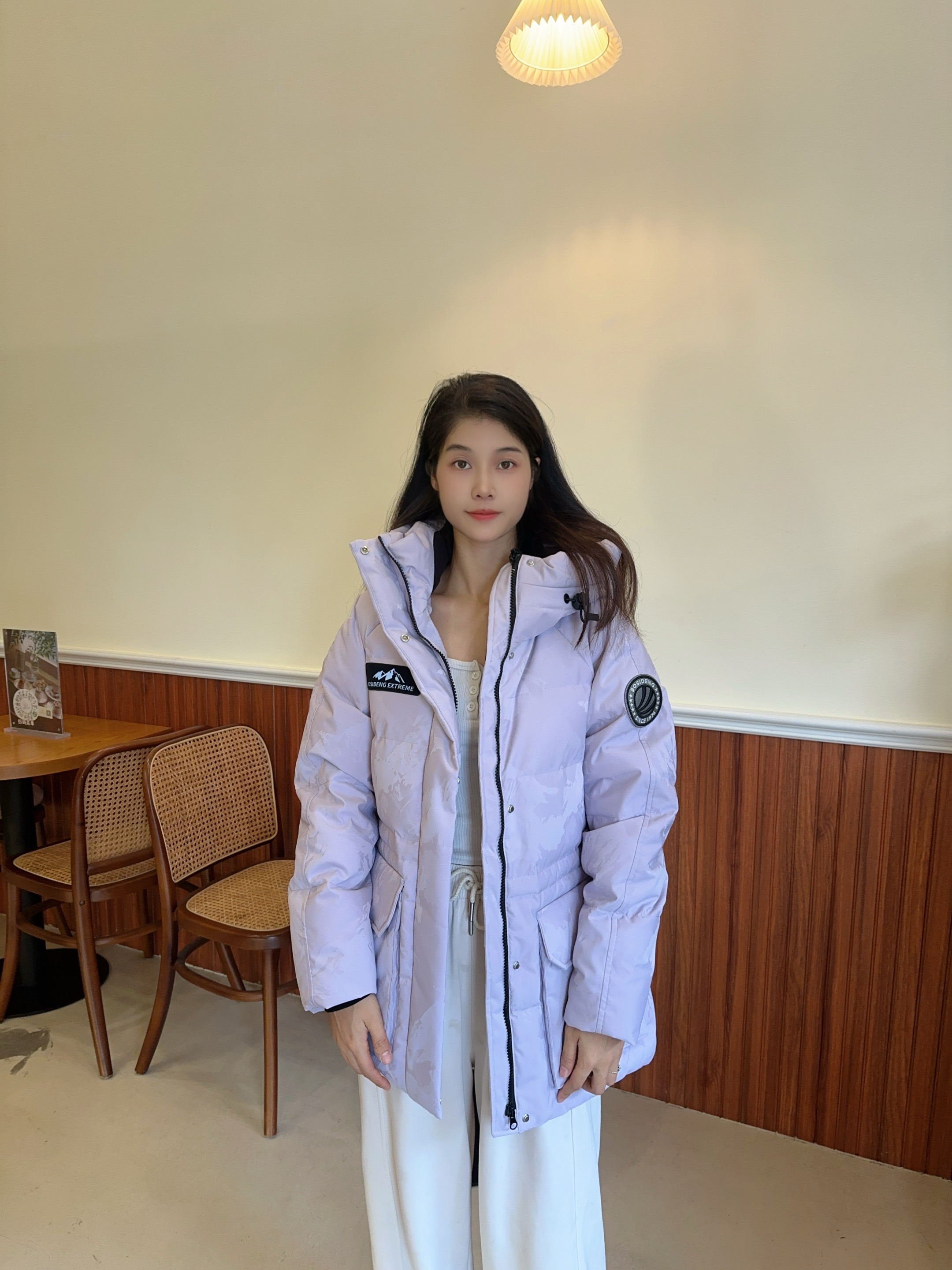波司登（BOSIDENG）冬季羽绒90绒鹅绒极寒羽绒服女士加厚连帽商场同款时尚百搭外套 【店长推荐】冰穹提花紫9ER2 XS 155/80A 体重约100斤以内 实拍图