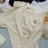 都市丽人睡衣女士100%纯棉熊猫印花开衫可外穿休闲全棉家居服套装绿色XL 实拍图