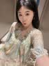 三吉黑花【阑珊】新中式烫金烧花早春漂亮连衣裙冰花绒长裙子 江南绿-第二批 25天 M 实拍图
