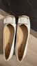 百丽（Belle）干练方扣高跟鞋女商场同款质感羊皮浅口单鞋Z8B1DAQ6 米白 34 (220mm) 实拍图