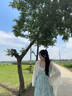 南木熊扎染吊带裙女春夏新款微胖大码国风裙蕾丝花边带外衫仙女裙两件套 大码蓝色扎染套裙 XL 【120-140斤】 实拍图