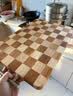 棋盘格实木菜板家用橡胶木乌檀木粘板案板面板抗菌防霉 38*26*2.5cm(9101)长方形 实拍图