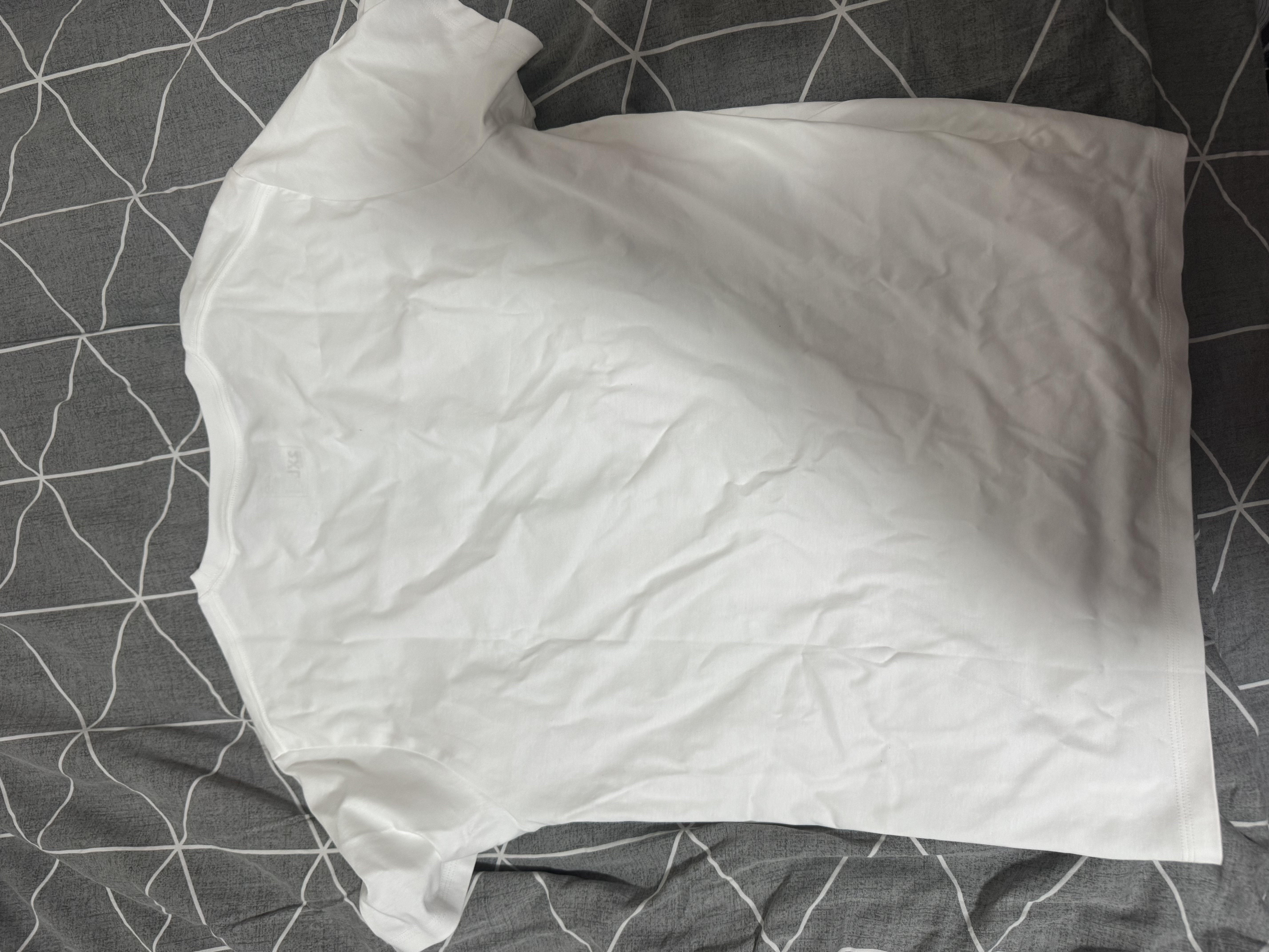 京舒然京东自有品牌棉·10A抑菌新疆棉男装短t打底衫T恤 白色 2XL七夕 实拍图