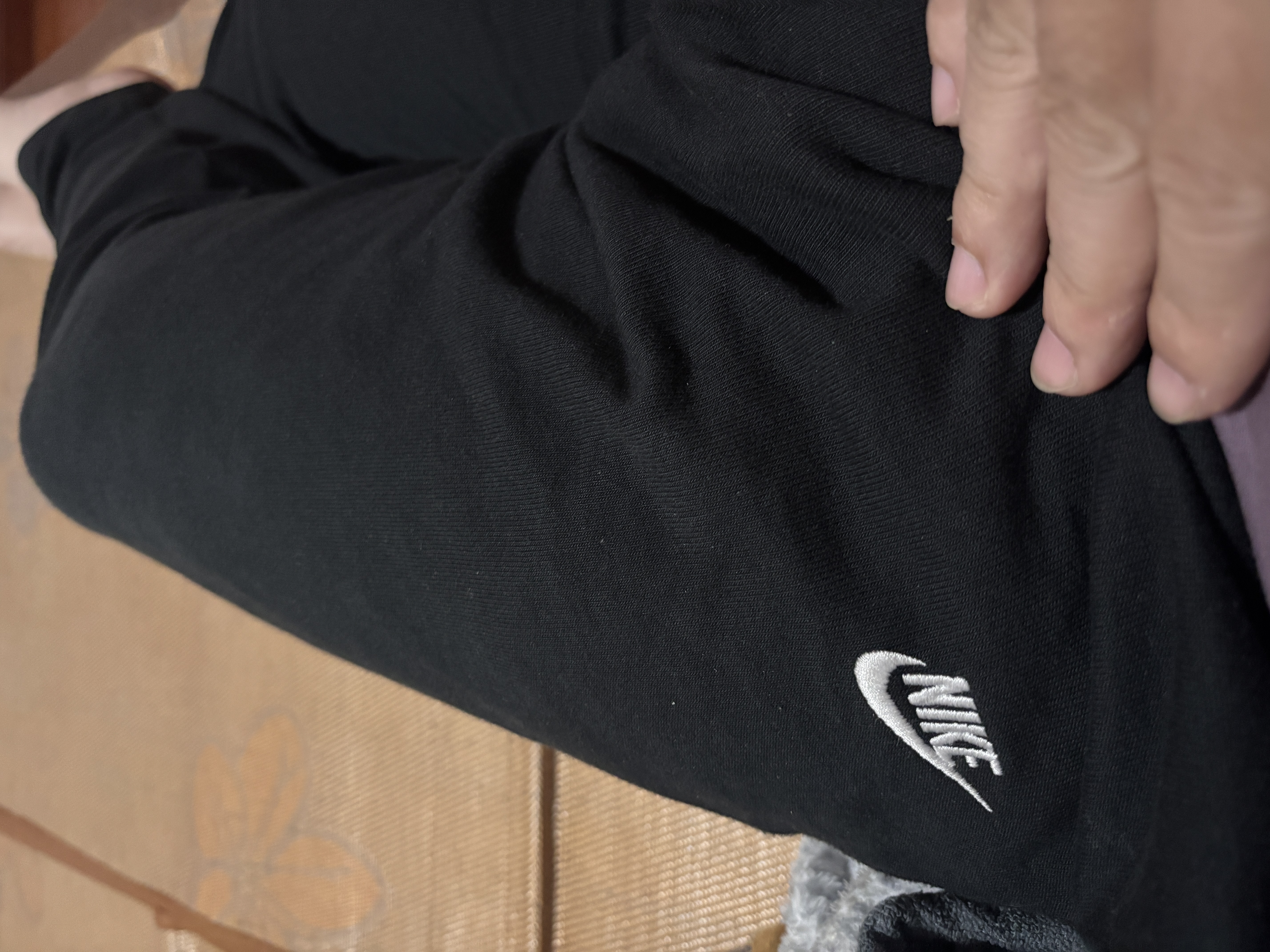 耐克（NIKE）男运动裤 夏季款 针织直筒休闲裤 纯棉吸汗 FQ4333-010 黑 L 实拍图