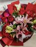幽客玉品520情人节鲜花速递红玫瑰花束表白送女友生日礼物全国同城配送 19朵红玫瑰百合花束 实拍图