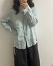 MUJI 女式 汉麻水洗衬衫领长袖衬衫女士女装衬衣外套内搭上衣女款春夏 浅蓝色 S （155/80A） 实拍图