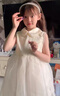 G.duck童装女童连衣裙夏季2026新款公主裙儿童裙子夏天蝴蝶结网纱蓬蓬裙 2409米白色 110 尺码4~5岁【100-110cm】 实拍图