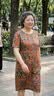 曼利鸟夏奶奶仿桑蚕丝香云纱连衣裙宽松遮肚中老年妈妈装50-60-70岁洋气 #203复古色花朵 L 110-125斤 实拍图