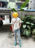 NEW OR MODE巴黎bootcut弯刀微喇牛仔裤男新款美式潮牌高街宽松直筒休闲裤子 怀旧蓝 XL 【建议130-150斤】 实拍图
