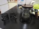 古德窑 茶壶泡茶壶茶水分离飘逸杯2025新款玻璃内胆一键过滤泡茶杯茶具 木璃烟灰款一人茶具三件套 650ml 实拍图