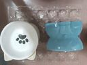 憨憨乐园猫碗陶瓷猫粮双碗斜口狗碗狗盆狗粮宠物幼猫咪吃饭食盆喝水喂食 实拍图