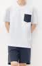 京东京造纯棉睡衣男短袖套装10A抗菌26春上新情侣家居服蓝色XL 实拍图