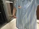 YSO【酷猫系列】睡衣女连体夏季条纹全棉双层纱衬衫裙家居服套装  L 实拍图