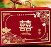 梦桥订婚喜字彩礼箱红丝绒面加厚礼金盒聘金结婚礼物红包可装10万 实拍图