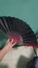 倾沫古风折扇中国风男士扇子折叠便携扇复古宣传扇子夏季扇子 纯黑 10寸 实拍图