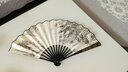 絲兿堂男士折扇定制中国风扇子雕刻丝绸大绢扇古典扇古风男扇礼品折扇 黑竹雕刻柄-幽兰清香 实拍图