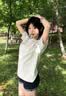鲁雅尔甜美风可爱腊肠狗印花短袖t恤女夏季纯棉宽松休闲小个子半袖上衣 白灰色 L 实拍图