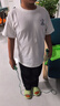 京东京造儿童t恤男5A抑菌新疆棉圆领衣服男装打底衫印花 白色150 实拍图