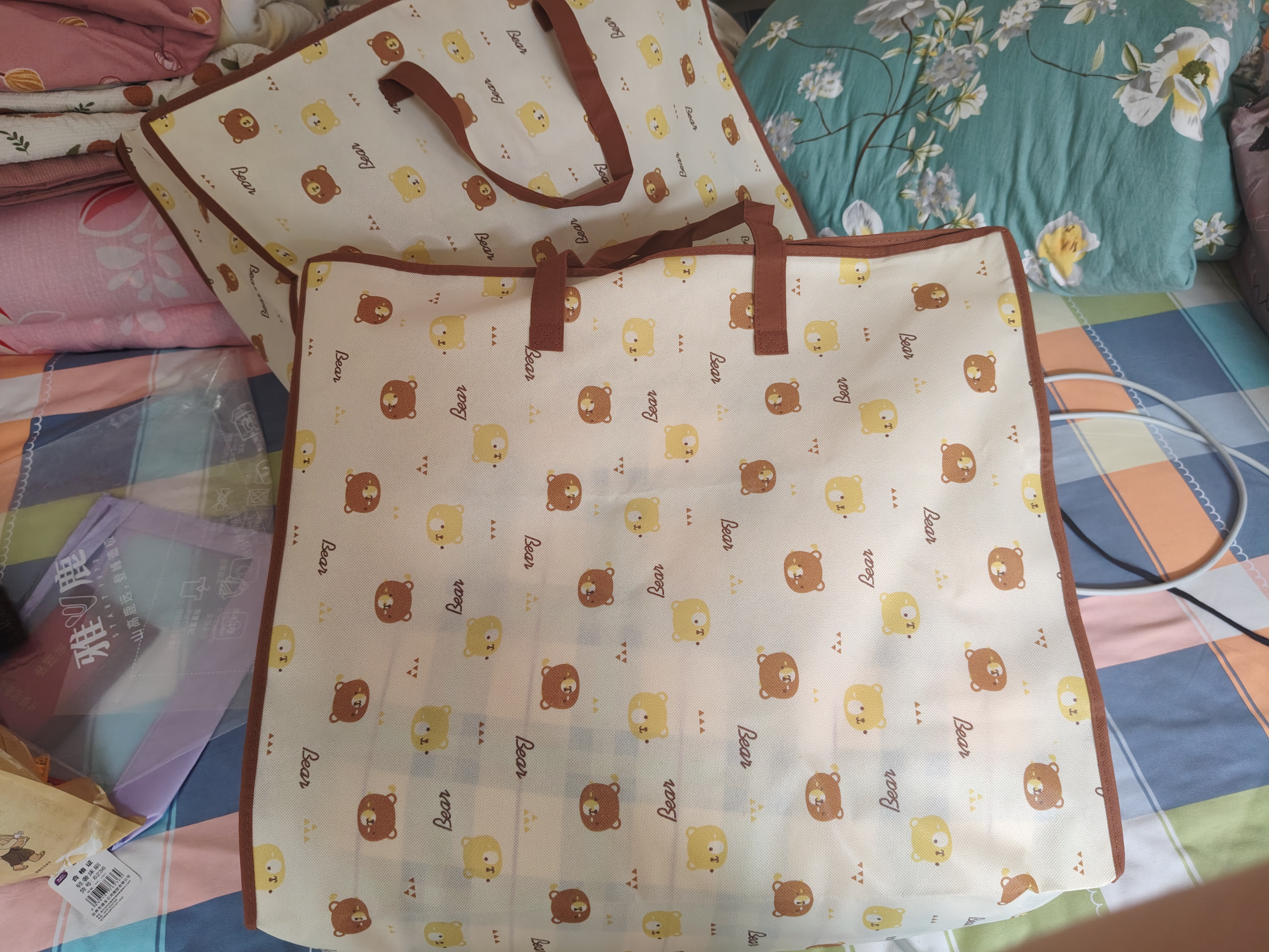 百草园被子收纳袋搬家打包袋幼儿园整理衣服棉被褥衣物行李袋75L*2只 实拍图