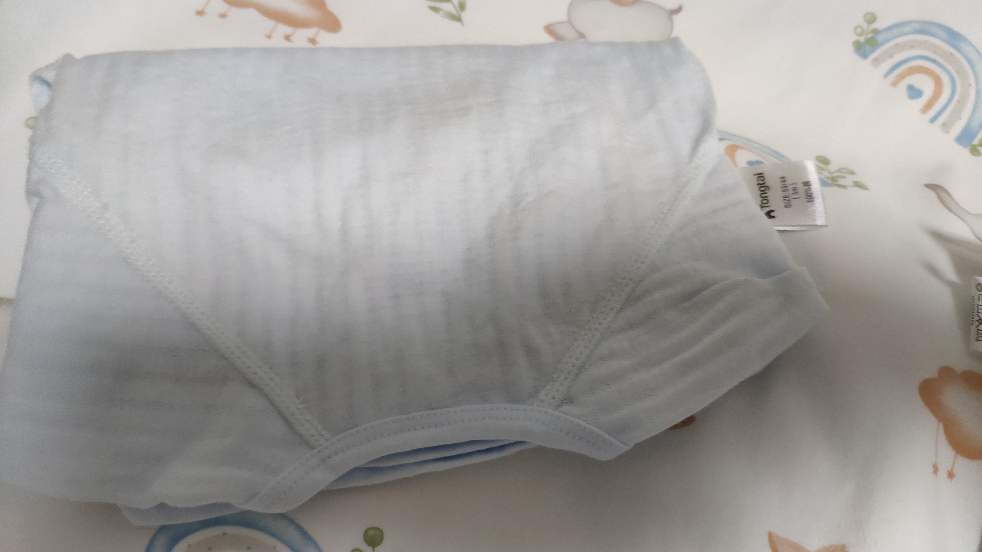 童泰（TONGTAI）婴儿和服半背衣夏季纯棉新生儿衣服初生宝宝和尚服上衣蓝色59cm 实拍图