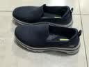 斯凯奇（Skechers）男鞋秋季透气网面健步鞋轻便一脚蹬运动休闲鞋子 NVY海蓝 42.5 实拍图