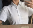 高绅风度短袖衬衫女士衬衣夏季商务修身职业正装白色免烫工装通勤工作服 方·领纯白色【到货快】 37 /L码 实拍图