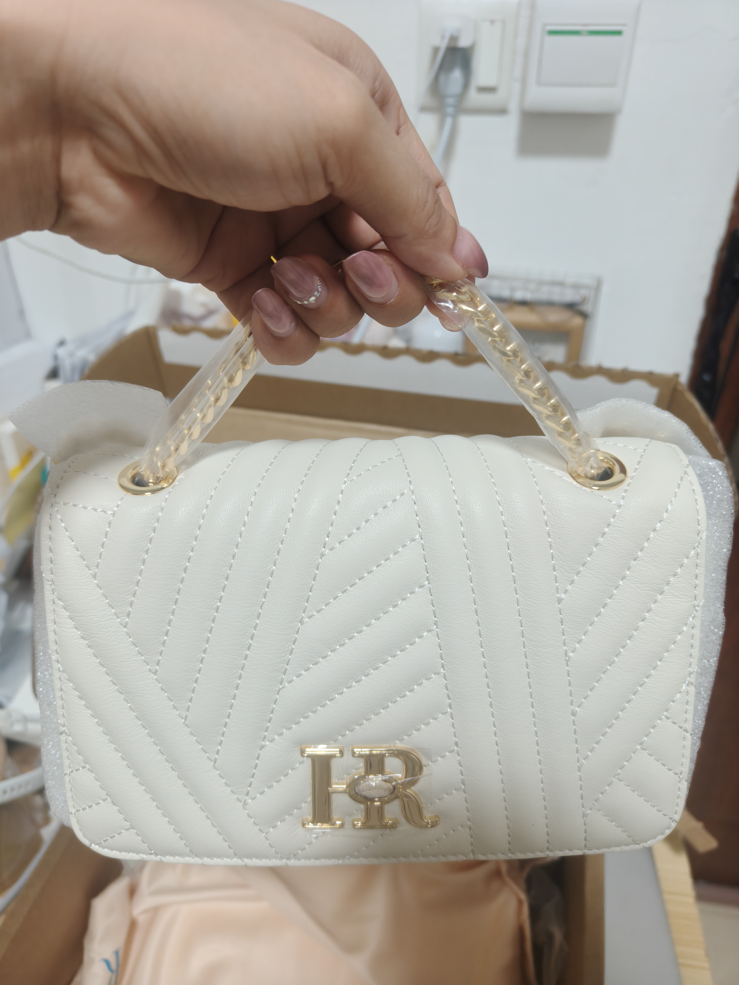 HR赫莲娜包包女包斜挎单肩包女菱格链条包小包女生日礼物送女友 实拍图