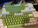 达尔优EK815机械合金版108键多键位机械键盘电竞游戏CF吃鸡LOL双色白蓝键帽全键无冲 87键红轴（绿白色键帽）29种灯光模式 实拍图