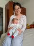 Mom Jane哺乳上衣孕妇秋衣莫代尔睡衣内搭春秋款喂奶月子服保暖内衣带胸垫 白印小熊（单上衣-四季柔滑莫代尔） 可拆罩杯 XL建议体重(135-160斤) 实拍图