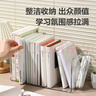 得力（deli）多功能四联书立架 创意收纳盒文件框办公室抽屉式置物架书架书挡 学生/办公学习用品 透明 TB104 实拍图