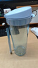 特百惠（Tupperware）茶韵500ml塑料杯男女士学生运动水杯子大容量泡茶杯 冰水蓝 实拍图