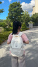viney书包小学生初中高中大学生背包女大容量旅行双背包户外出游旅行包 白色+可爱挂件 简约轻便高颜值休闲减负电脑包 实拍图