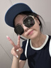 CinvaiKrose小c&k太阳镜女士夏季2026新款大框墨镜女生防晒户外开车旅行眼镜 亮黑色Black【眼镜盒三件套】 实拍图