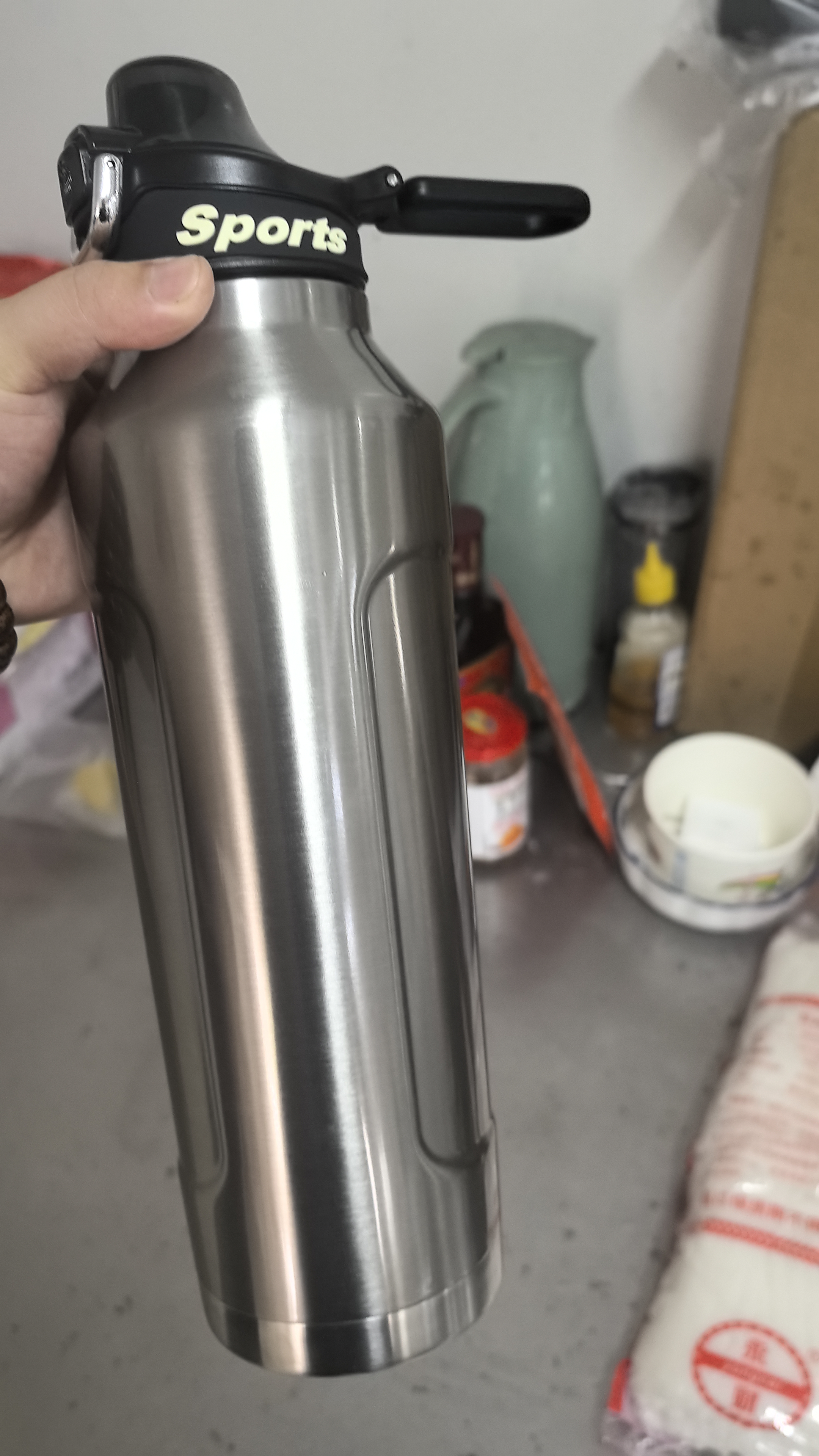 恩尔美（nRMEi）保温保冷杯大容量男款男士水杯学生成人登山户外运动骑行水壶杯子 本色1500ml【保温保冷+双饮+提手】 实拍图