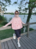牧萌儿童防晒衣男女童防晒服夏季冰丝凉感宝宝防晒外套披肩 水蜜桃 XL 实拍图