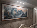 良木旭日东升山水画靠山图适合客厅东墙的挂画办公室挂画沙发背景墙画 A-旭日东升·紫气东来 120*40cm/高清微喷 雅致红木色直角实木框+油画布+有机玻璃 实拍图