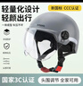 Andes HELMET3C认证电动摩托车头盔男女四季通用夏季透气防晒安全帽电瓶车骑行半盔 磨砂灰色【透明短】 均码 实拍图