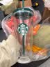 星巴克（Starbucks）杯子 复古白绿系列双层玻璃吸管杯650ml水杯咖啡杯中秋国庆节礼物 双层玻璃吸管杯650ml 实拍图