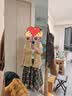 百家好（Basic House）百家好莱赛尔天丝V领短袖T恤女夏季宽松白色面膜体恤 浅麻 L 实拍图