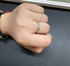 中国黄金莫比乌斯足银情侣戒指一对纯银对戒生日礼物女朋友老婆结婚纪念日 交织情侣戒指-托帕石【京速达】 实拍图