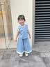 G.duck小黄鸭女童夏装牛仔套装2026新款儿童阔腿裤两件套宝宝夏季衣服 浅蓝色 110 (建议98-105cm 3-4周岁） 实拍图