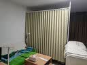 青箬小筑房间隔断帘客厅改卧室遮挡帘一房变两房免打孔出租房折叠屏风帘子 杆架+（双侧磁吸）米白色+皮绑带+2个大杆托+滚珠挂钩 免打孔 定制尺寸（请联系客服）不退换 实拍图