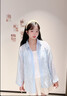 皮尔卡丹（pierre cardin）冰丝薄款雪纺衬衫防晒衣女夏季2026新款宽松大码轻薄开衫上衣外套 蓝色 L (建议110-135斤) 实拍图