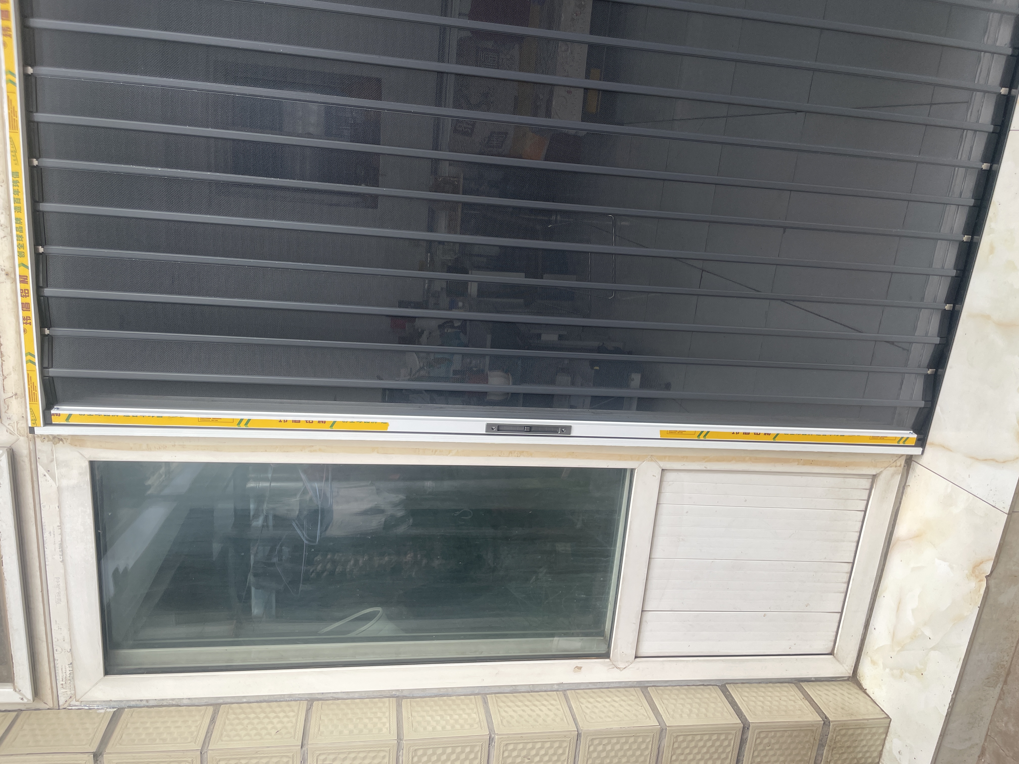 金刚网折叠纱门防蚊防猫狗老鼠防盗隐形伸缩铝合金纱窗 【尺寸找客服】对开全新180度拉平铝板纱门（灰纱） 实拍图