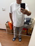 立蒙（LIMENG）男女装素色180g全棉短袖t恤圆领宽松体恤打底衫 墨绿 XL 实拍图