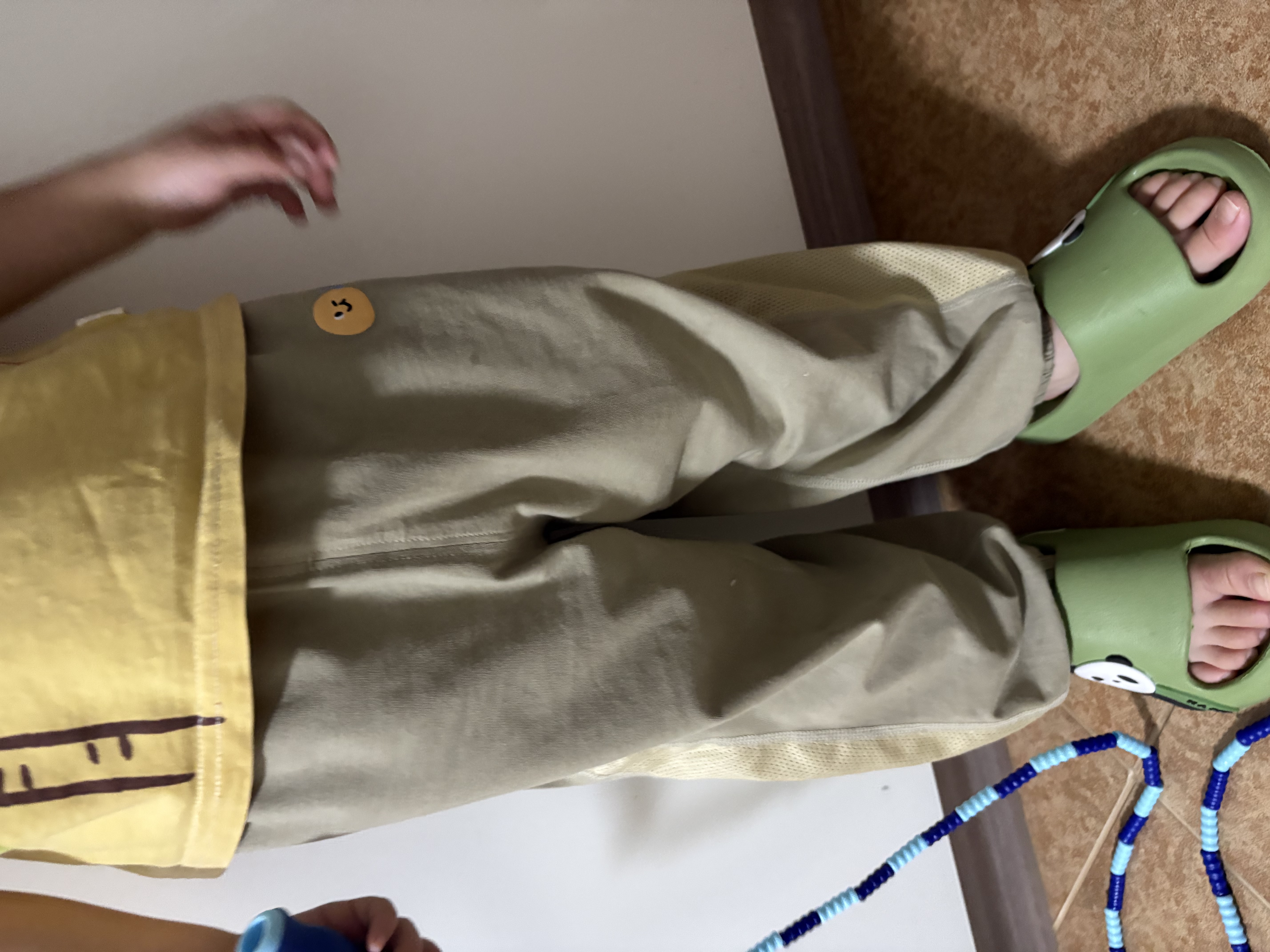 嘟嘟家儿童裤子夏装男童防蚊裤夏季宝宝休闲长裤女童透气网眼童裤潮童装 麻灰色 110 实拍图