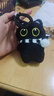 黑猫玩偶毛绒公仔挂件ins可爱猫咪包包挂饰情侣礼物送女朋友礼物 黑白围巾+黑猫【升级双扣挂绳】 会吱吱叫【10厘米左右】 实拍图
