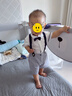 戴维贝拉（DAVE＆BELLA）夏装男童短袖绅士套装宝宝正装2件套背带裤套装DB13370白色80cm 实拍图