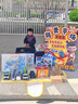 莱邦宸新款爱心义卖活动摊位牌装饰幼儿园跳蚤市场布置摆摊海报KT板定制 跳蚤摊位义卖牌套装A【立牌+地垫+价格签+支架+笔】 实拍图